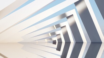Naklejka premium Architecture background geometric arched interior 3d render