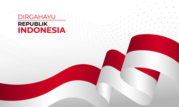 Happy Indonesia independence day background banner design.