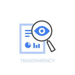 Simple visualised transparency symbol with a document and a magnifying glass. Easy to use for your website or presentation.