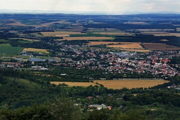 Fototapeta premium View from Hostyn hill to Bystrice pod Hostyn. Czechia.