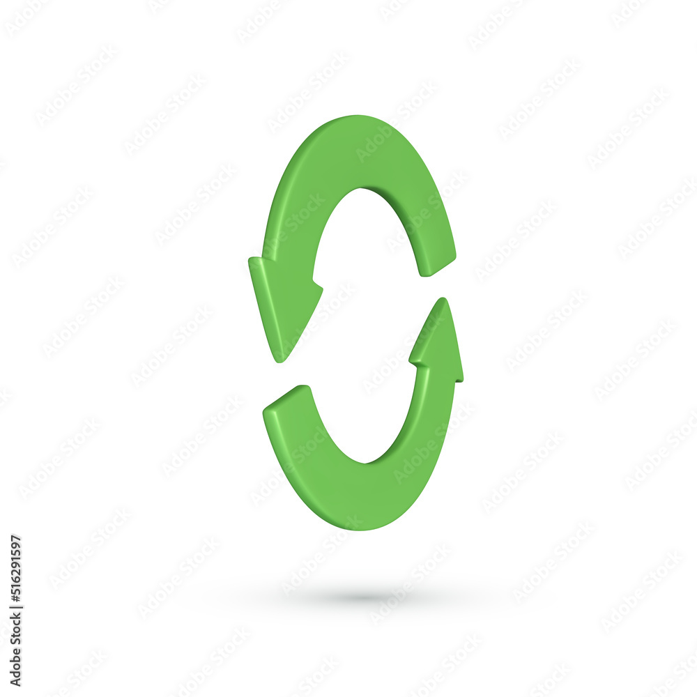 Poster green arrow refresh icon isolated on white background. reload symbol for web or app interface. rotat
