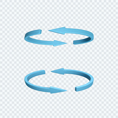Blue recycle arrows icon. Rotation arrows in a circle sign