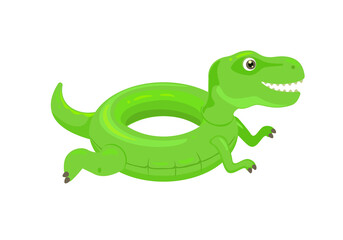 T-rex inflatable float isolated on white. Vector cartoon flat illustration. Summer icon.
