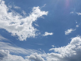 Clouds in the blue sky - background and texture