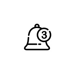 Bell notification line icon vector