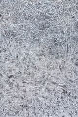 Closeup or macro of ice crystals of frozen water