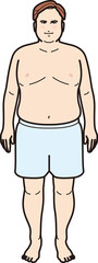 肥満型の男性