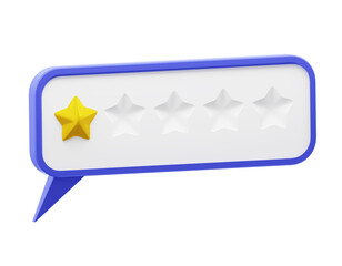  Speech bubble with glossy yellow stars. Review rating bubble.
