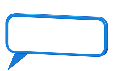 Speech bubble frame 3d. Blue glossy speech bubble frame