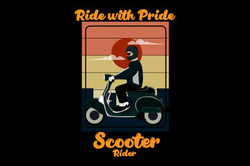 Scooter Rider Ride With Pride Design Landscape