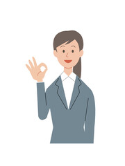OKサインをするビジネスウーマン