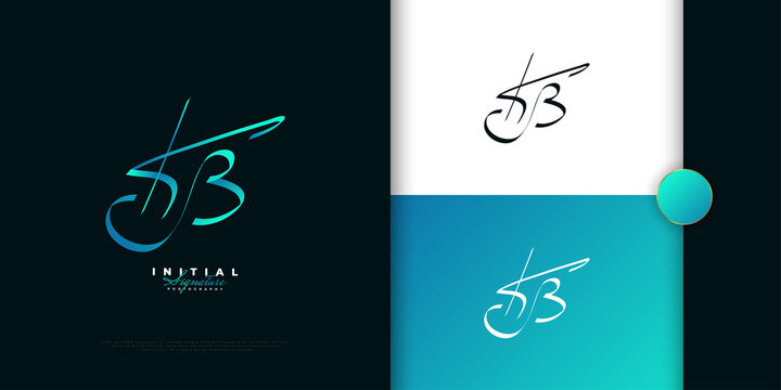 KB Initial Signature Logo Design with Elegant and Minimalist Handwriting Style. Initial K and B Logo Design for Wedding, Fashion, Jewelry, Boutique and Business Brand Identity