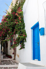 Obraz na płótnie Canvas Ios Greece.06-06-2022. Typical street at Ios village.Cyclades Islands. Greece.