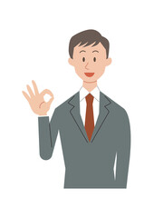 OKサインをするビジネスマン