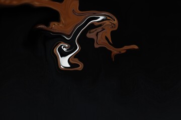 liquid flow illustrative art with brown and black colors