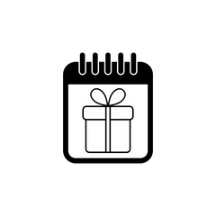 Event reminder calendar glyph icon isolated on white background