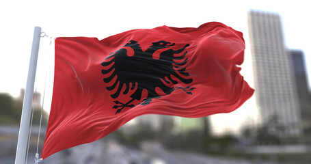 3d illustration flag of Albania. flag symbols of Albania.