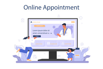 Pediatrician online service or platform. Doctor examining