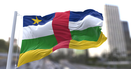 3d illustration flag of Central African Republic. flag symbols of Central African Republic.