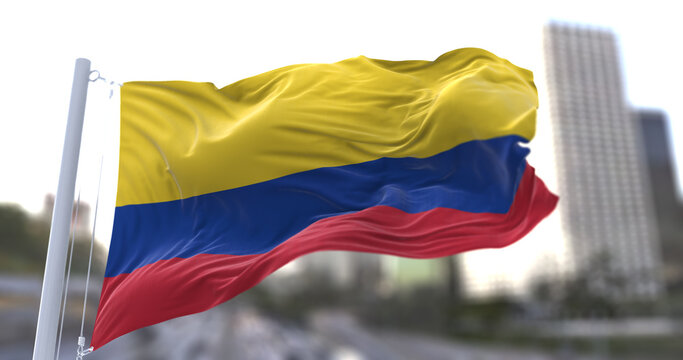 3d illustration flag of Colombia. flag symbols of Colombia.