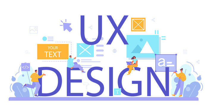 UX design typographic header. App interface improvement. User interface