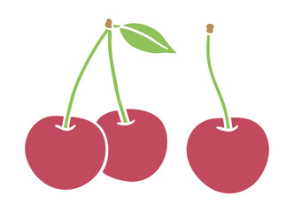Cherry illustrations on white background