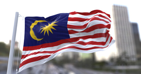 3d illustration flag of Malaysia. flag symbols of Malaysia.