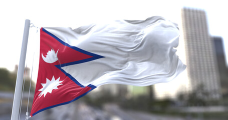 3d illustration flag of Nepal. flag symbols of Nepal. - obrazy, fototapety, plakaty