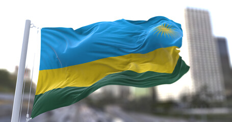 3d illustration flag of Rwanda. flag symbols of Rwanda.