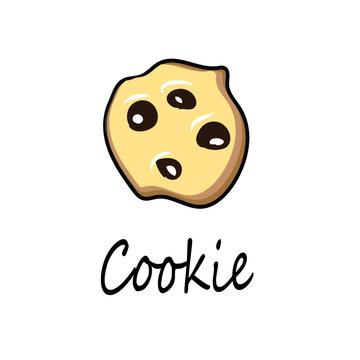 cookies with chocolate, food vector illustration