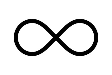 Line Infinity symbol editable stroke isolated on white background. Vector