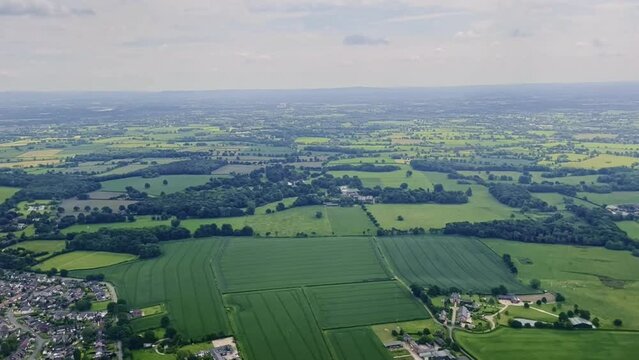 Top View of England landscape over Manchester City, the UK 2022