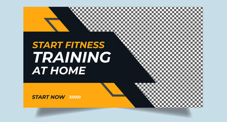 Gym fitness sport training youtube thumbnail design for any gym yoga sport youtube video cover web banner thumbnail template for gym fitness sport social media