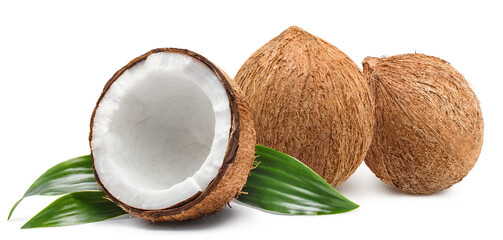 Obraz na płótnie Canvas Delicious coconuts, isolated on white background