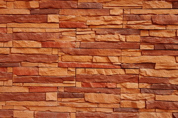 Modern brick wall, marble brick, stone tile, wall texture, background, red color, decorative stone wall, stone red tile background.