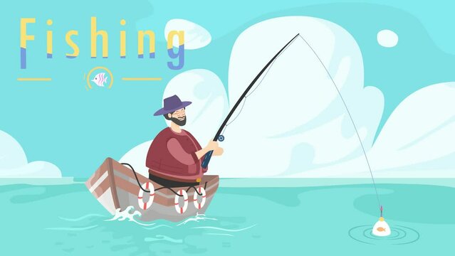 fishing, fisher, boat, ocean, sea, animation, motion picture, fish, 