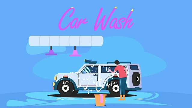 car wash, vehicle, washing, cleaning, soap, bucket, animation, motion picture