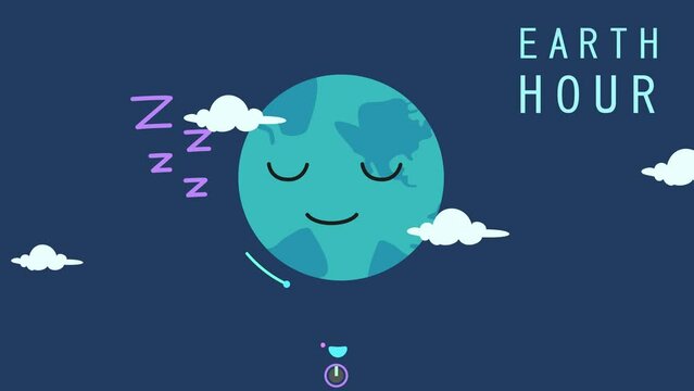earth hour, eco, planet, electricity, turn off light, animation, motion picture