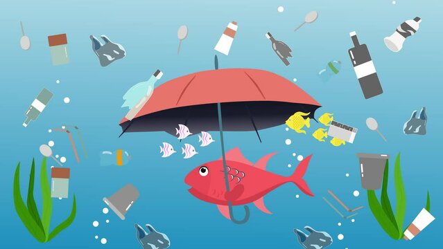 pollution, ocean, rubbish, waste, chemical, animation, motion picture