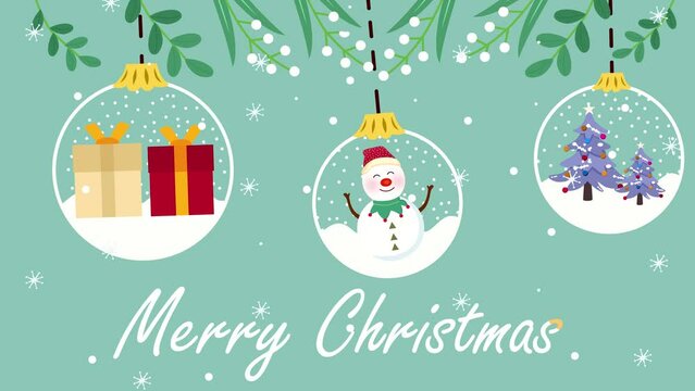 Merry Christmas, happy Christmas, snow, Santa clause, present, animation, motion picture, Santa clause delivering presents with snow 