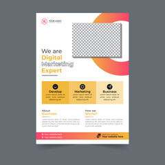 Business flyer design corporate flyer template geometric shape poster design brochure gradient abstract magazine background space for photo