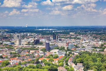 Aerial view of the historic city center of Dortmund, Germany
