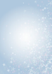 Vector Magical Glowing Background with Silver and Purple Falling Stars on Grey. Sparkle Star Sky Cover and Card Design. Glittery Confetti Frame. Christmas and New Year Poster. Cosmic Bokeh Light.