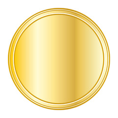 Golden medal. Vector empty icon.
