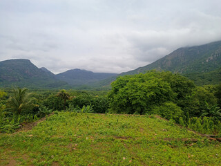 Mountain covered by cloud and it's wide view.