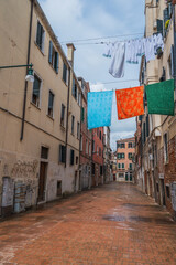 Fototapeta na wymiar View of a Typical Venice Calle at Cannaregio District, Veneto, Italy, Europe, World Heritage Site