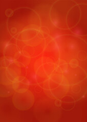 Twinkle Vector Magic Background With Golden Sparkle Circles on Red Gradient. Shiny Sun Texture. Defocused Bokeh Design. Christmass And New Year Frame. Glittery Shimmer Summer Love Page. Valentine Card