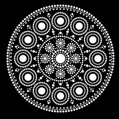 Dot painting vector mandala pattern