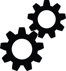Gear icon silhouette vector illustration 
