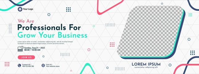 Business webinar horizontal banner template design. Very suitable for online class programs, marketing, etc.